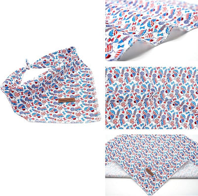 Lionheart Glory American Dog Bandana - 1 Pack Washable Soft Scarf, Square Adjustable Bandanas for Medium Large Dogs