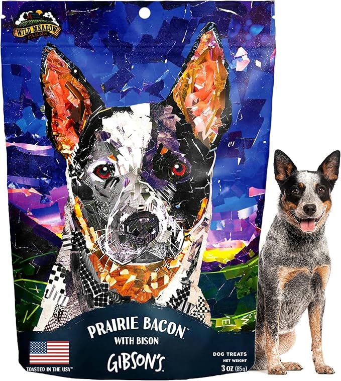Gibson's Prairie Bacon with Bison, Soft Jerky Dog Treats, Aromatic, and Grain-Free for Training and Rewarding Dogs of All Breeds and Ages - 3 Ounce Pouch