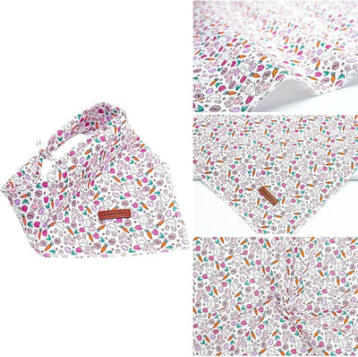 Lionheart Glory Easter Bandana Kerchief - Washable Soft Comfortable Scarf, Square Adjustable for Girl or Boy - Easter Eggs Rabbits Design for Medium Large Dogs