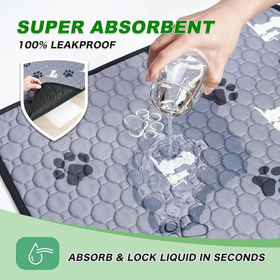 WanpeeGoo Washable Pee Pads, Puppy Pee Pad for Dogs, 1 Pack Absorbent Reusable Training Dog Pads Pet Puppy Pads, Non-Slip Potty Pads for Whelping, Playpen, Crate, Bed, Grey 63"x63"