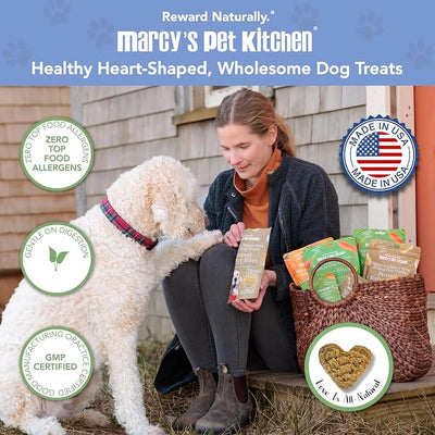 Marcy's Pet Kitchen-Diabetic- All Natural, Crunchy, Peanut Butter Dog Treats - Vet Approved- No Preservatives-Vegan, Gluten Free, Human Grade - Crunchy-Made in The USA, Healthy Peanut Butter Treats