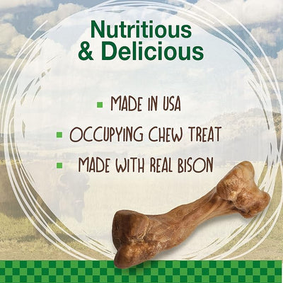 Nylabone Healthy Edibles Wild Natural Dog Chew Treats, Bison Flavor, Small Dogs Up to 20 lbs - Made in USA (16 Count) (Pack of 2)