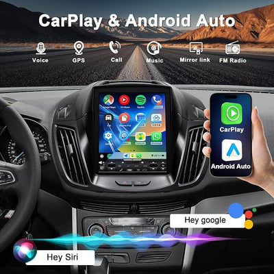 8Core 4G+64G Car Radio for Ford Escape 2013-2019: CarPlay Android Auto | Upgrade Android 15 9.7" Touchscreen Stereo, BT, WiFi 6, GPS, AM, FM, RDS, 36EQ, SWC, 1080P Backup Camera