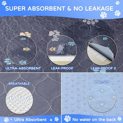 Aitmexcn Washable Puppy Dog Pee Pad, 2PCS 100% Waterproof Whelping Training Mat for Puppy/Senior Dog, Fast Drying Reusable Puppy Pads for Indoor, Outdoor and Car Travel- 36'' x 41''