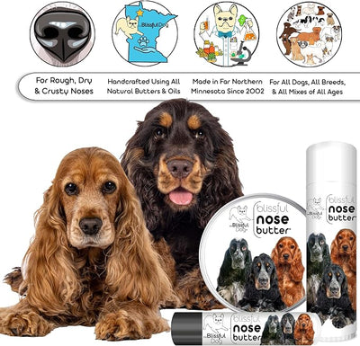 The Blissful Dog English Cocker Spaniel Unscented Nose Butter - Dog Nose Butter, 8-Ounce