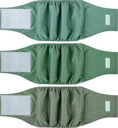 wegreeco Washable Male Dog Belly Band (Stylish Pattern)- Pack of 3 - Male Dog Belly Wrap, Dog Diapers Male (Green Series, Medium)