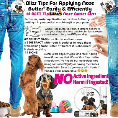 The Blissful Dog Daschund Nose Butter for Dry, Cracked Skin, Lick-Safe Dog Nose Balm with Moisturizing Shea Butter, Almond, Olive, and Essential Oils, Pet Supplies, Uncented, 2 oz.