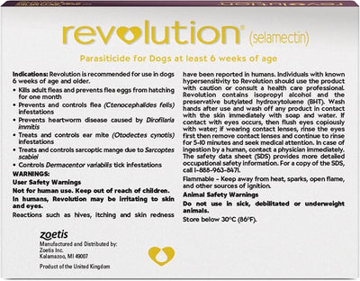 Revolution (selamectin) Topical Solution for Dogs, 85.1-130 lbs (Plum), 6 Tubes