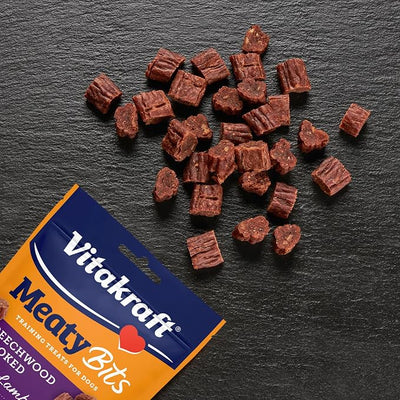 Vitakraft MeatyBits Lamb, Training Treats for Dogs, Naturally Smoked, Real Meat #1 Ingredient, No Added Sugar, No Artificial Flavors or Colors, Soft Dog Treats, Bag, 2.2 oz, 4 Count