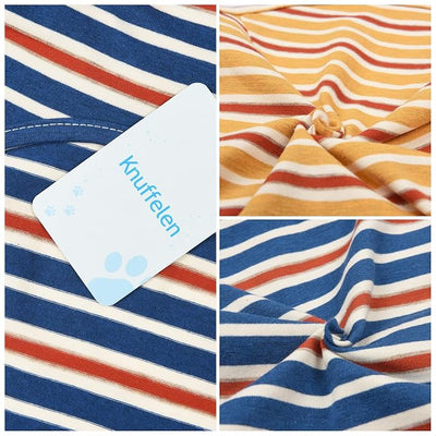 Dog Shirts Cotton Striped T-Shirt, Summer Pet Clothes for Small Dogs, 2-Pack Soft Puppy Apparel Cat Tee, Breathable Stretchy, Blue Yellow M