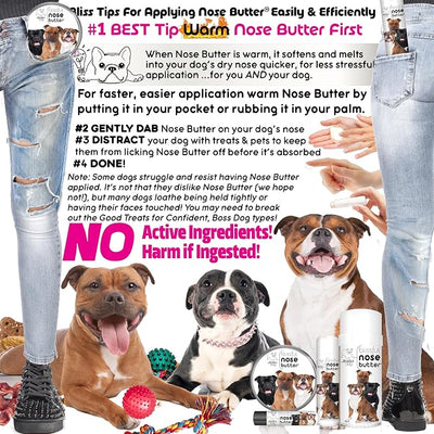 The Blissful Dog Staffordshire Pitbull Terrier Unscented Nose Butter - Dog Nose Butter, 0.15 Ounce
