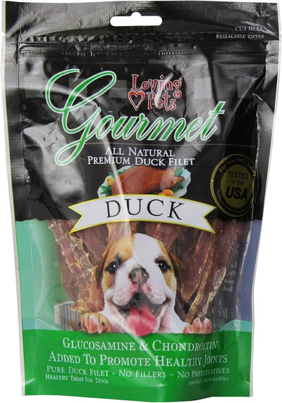 Loving Pets All Natural Premium Duck Strips With Glucosamine & Chondroitin Dog Treats, 6 Oz (5512)
