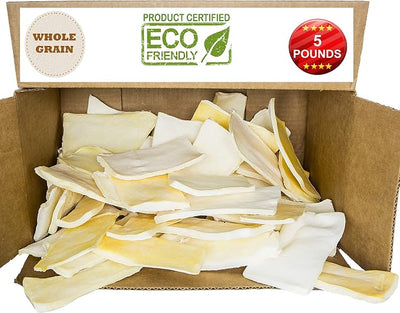 Brazilian Pet Premium Thick Cut Chips, Wholegrain Rawhide (Last Much Longer Than Traditional Chips). 100% Natural. Great Behavioral Dog Chew Treat Solution. No Preservatives. (5 Pounds)