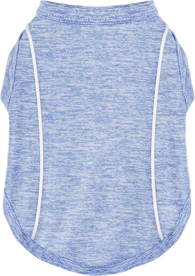 Stay Safe at Night: Stylish Reflective Strip Dog Shirt & Tank Top - Soft, Breathable Clothes with Sun Protection, Quick Dry, Stretchy, Lightweight for Small to Large Dogs Sea Blue S