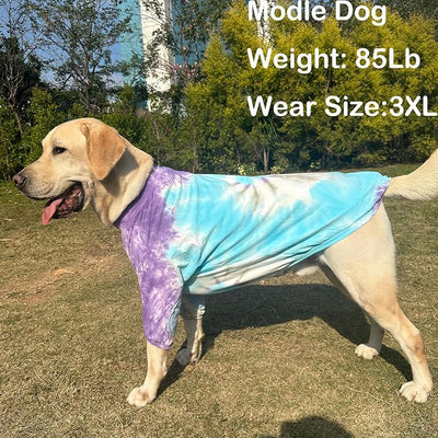 Dog Cotton Colorful Purple T-Shirts Soft and Stretchy Dog Shirt Pajamas Pets Clothes for Extra Large Dogs(3XL Purple)
