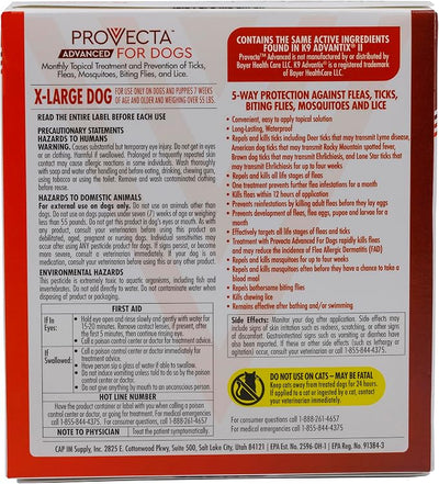 Provecta® Advanced for Extra Large Dogs (Over 55 lbs) Flea and Tick Topical Treatment, 4-Month Supply