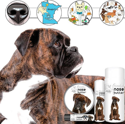 The Blissful Dog Brindle Boxer Nose Butter, Versatile Dog Nose Balm for Dry Nose, Handcrafted Nose Moisturizer, Easy-to-Apply Dog Essentials, Unscented, 2.25 oz.