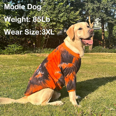 Dog Cotton Colorful Black Orange T-Shirts Soft and Stretchy Dog Shirt Pajamas Pets Clothes for Large Dogs(Large Black)