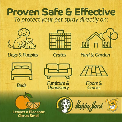 Happy Jack Kennel Dip Dog Flea & Tick Treatment – Professional-Grade Parasite Control Spray for Puppies & Dogs, Kills Fleas, Mange, Lice & Ticks, 30-Day Protection, Indoor/Outdoor Use, (4 oz)