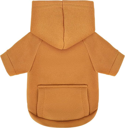 Winter Dog Hoodie with Pockets - Solid Color Polycotton Sweatshirt for Small, Medium, and Large Dogs - Soft, Warm, Cozy Pet Clothing for Cold Weather - Ideal for Outdoor Walks.Camel-3XL