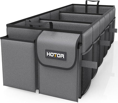 HOTOR Trunk Organizer for Car - Car Organizer, Foldable Trunk organizer for SUVs & Sedans, Sturdy Organization for Car Accessories, Tools, Sundries, Grey, 3 Compartments, 31.9"×12.6"×10.6"