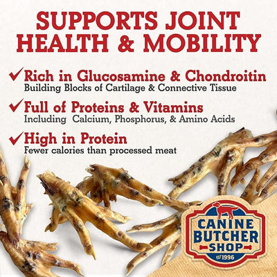 Chicken Feet Dog Treats, Raised & Made in USA (60-Pack), Dehydrated Chicken Feet, All Natural Dog Chews & Snacks