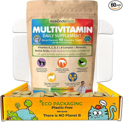 Dog Prenatal Vitamins – Multivitamin, Folic Acid, Calcium, Iron, Minerals and Amino Acids. Ideal for Pregnant, Breastfeeding and Newborn Pets – Senior Dog Supplement, Complete Puppy Multi Vitamin.