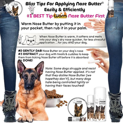 The Blissful Dog German Shepherd Nose Butter, Versatile Dog Nose Balm for Dry Nose, Handcrafted Nose Moisturizer, Easy-to-Apply Dog Essentials, Unscented, 2.25 oz.