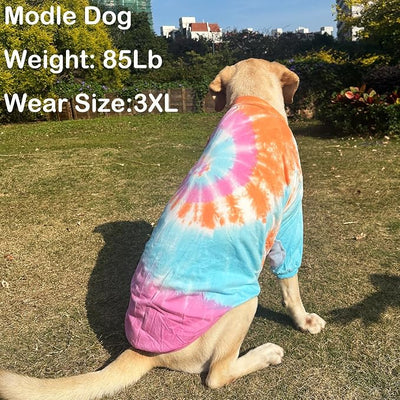 Dog Cotton Colorful Pink Orange T-Shirts Soft and Stretchy Dog Shirt Pajamas Pets Clothes for Large Dogs(Large PinkOrange)