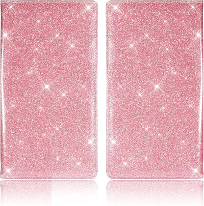 TOURSUIT Car Registration and Insurance Card Holder, Vehicle License Document Glove Box Compartment Organizer, Interior Car Accessories for Women Men (Glitter Pink)