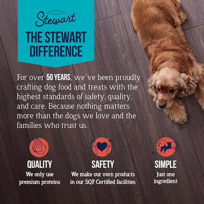 Stewart 100% Beef Liver Dog Treats, 3.5 oz Pouch, ~75 Pieces, Freeze Dried Raw, Single Ingredient, 50% Protein Training Treats or Meal Topper, Grain Free, Gluten Free