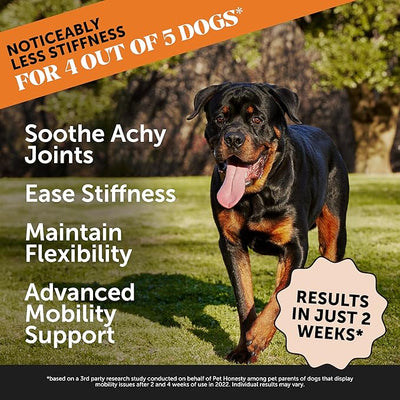 Advanced Formula Hip + Joint Supplement for Dogs - Joint Support with Glucosamine Chondroitin, MSM & Calcium Fructoborate - Fast Acting Mobility + Stiffness for Large Dogs & Seniors (Bacon 90 Ct)