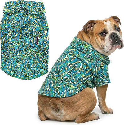 Parisian Pet Tribal Leaves Dog Shirt - Cotton Clothes for Large Dogs - Stylish Tropical Dog Outfit - Lightweight and Soft Puppy Clothes - Trendy Tshirts for Dogs - Comfortable Summer Camp Pet Apparel