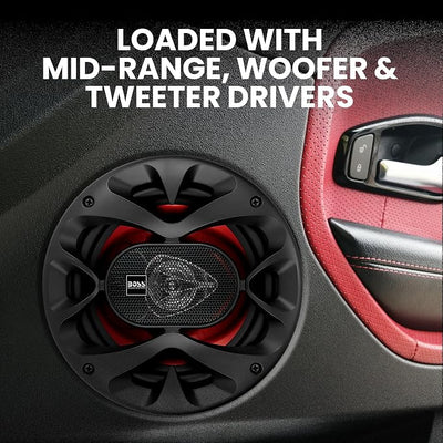 BOSS Audio Systems CH6520 6.5 Inch Car Speakers - 250 Watts Max, 2 Way, Full Range, 1 Inch Tweeter, Coaxial, Sold in Pairs