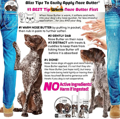 The Blissful Dog German Shorthaired Pointer Nose Butter for Dry, Cracked Skin, Lick-Safe Dog Nose Balm with Moisturizing Shea Butter, Almond, Olive, and Essential Oils, Pet Supplies, Uncented, 8 oz.